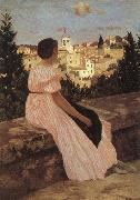 Frederic Bazille The Pink Dress Spain oil painting reproduction